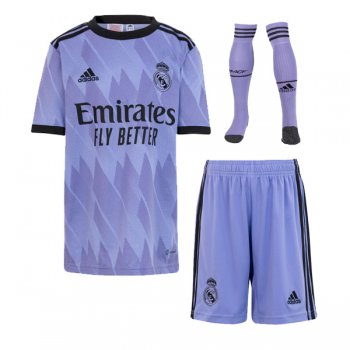 22-23 Real Madrid Away Kids Jersey Full Kit