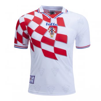 1998 Croatia Home White&Red Retro Jersey Shirt