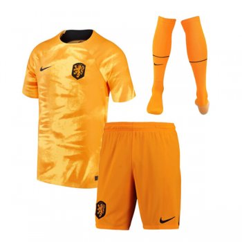 2022 Netherlands Home World Cup Jersey Kids Full Kit