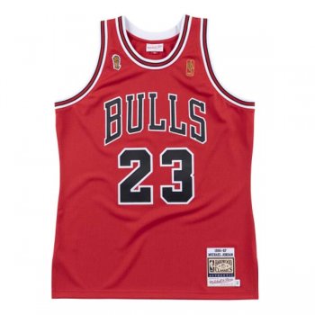 96-97 Bulls Michael Jordan 23 Mitchell Ness Red Hardwood Classics Jersey