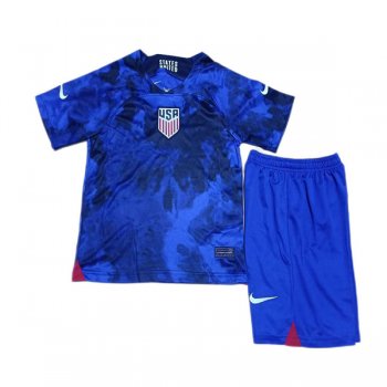 2022 USA Away Soccer Jersey Kids Kit