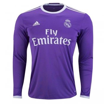 2016-2017 Real Madrid Away Long Sleeve Retro Jersey