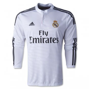 2014-2015 Real Madrid Home Long Sleeve Retro Jersey