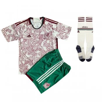 2022 Mexico Away World Cup Jersey Kids Full Kit
