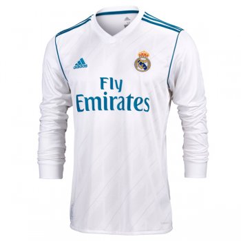 2017-2018 Real Madrid Home Long Sleeve Retro Jersey