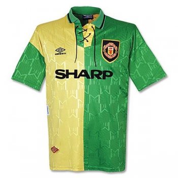 1992-1994 Manchester United Third Yellow&Green Retro Jersey Shirt