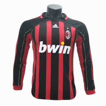 2006-2007 AC Milan Home Long Sleeve Retro Vintage Shirt