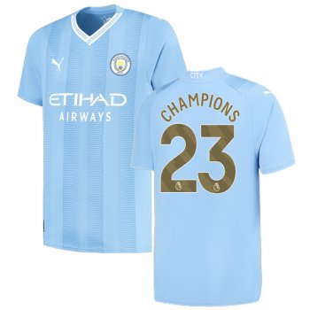 23-24 Manchester City Home Jersey CHAMPIONS 23 Printing