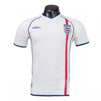 2002 England Home White Retro Jersey Shirt