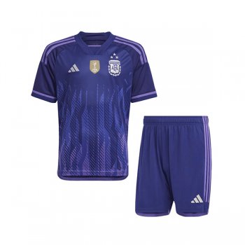 2022 Argentina Away Champion Jersey Third Star Kids Kit