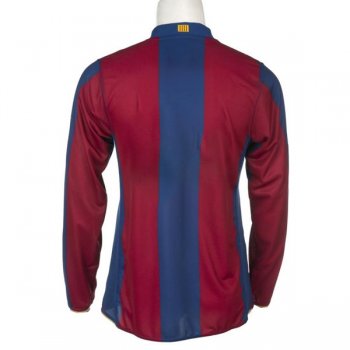 2007-2008 Barcelona Home Long Sleeve Retro Jersey