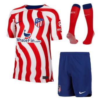 22-23 Atletico Madrid Home Jersey Kids Full Kit