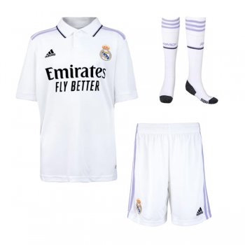 22-23 Real Madrid Home Kids Jersey Full Kit