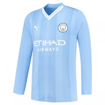 23-24 Manchester City Home Long Sleeve Jersey