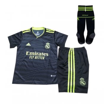22-23 Real Madrid Third Kids Jersey Full Kit