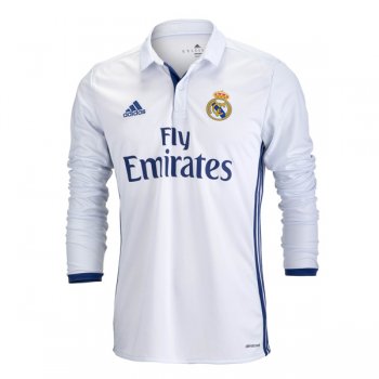 2016-2017 Real Madrid Home Long Sleeve Retro Jersey