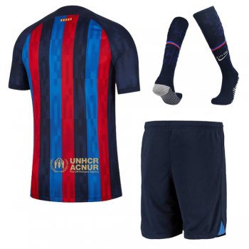 22-23 Barcelona Home Jersey Men Full Kit (Shirt + Short +Sock)