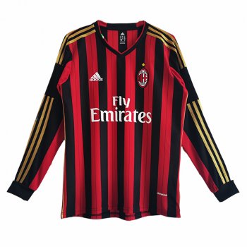 2013-2014 AC Milan Home Long Sleeve Retro Jersey