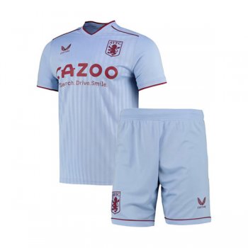 22-23 Aston Villa Away Jersey Kids Kit