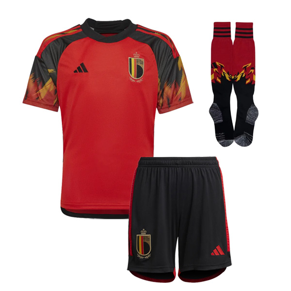 2022 Belgium Home World Cup Jersey  Kids Full Kit